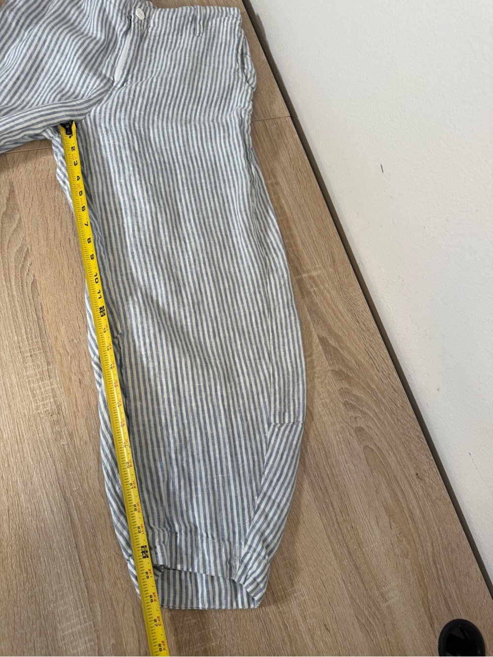 Ruti Uptown linen pinstripe Loose Barrel Leg Pants size 12 - Picture 8 of 10
